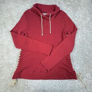 Nation LTD Side Lace Up Sweatshirt Red